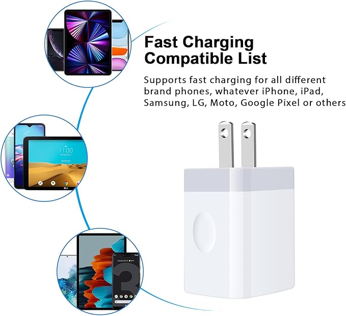 for iPhone 17e 16e 17 Pro Max Air, Fast Charger Block Wall Plug Power Adapter for iPhone 16e, USB C Box Charging Cube Base Brick for 16 15 14 13 12 11 Pro Max Plus Series