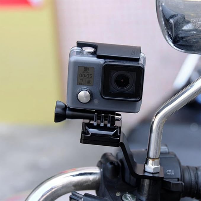 PULUZ Motorcycle Mirror/Pinch Bolt Mount Fixed Metal Bike Holder Mount for DJI Osmo Action/GoPro Hero 7 / Hero 6 / Hero 5 Hero 4 Session Xiaoyi MiJia Sport Camera