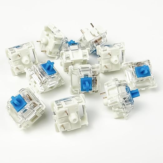 Gateron G Pro 3.0 Blue Switches for Mechanical Keyboard,3-Pin 60gf Clicky/Pre-Lubed/Pin-Enhanced Switches(90pcs,Blue)