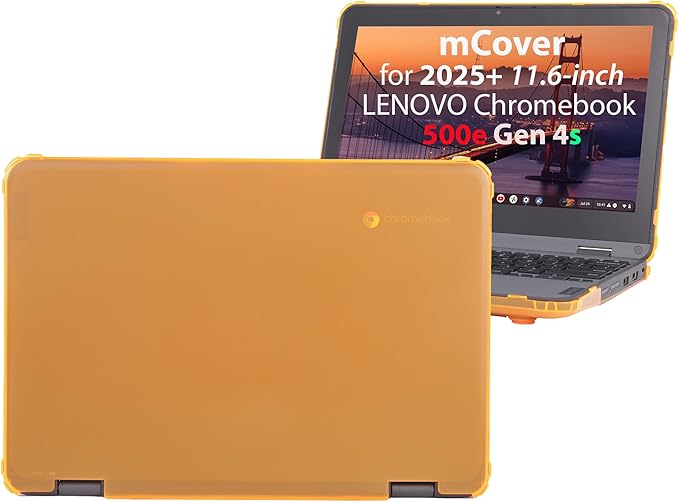 mCover Hard Shell Case Only Compatible for 2025 or Later 11.6" Lenovo 500e Chromebook Gen 4s 2-in-1 Laptop (NOT Fitting Any Other Lenovo Models)- Orange