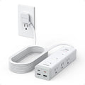 TESSAN Surge Protector Power Strip PD 20W, Ultra Thin Flat Plug 15 FT Extension Cord, 9 Outlets 4 USB(2 USB C), 1050J Protection Multiple Outlets Charging Station for Home, Office, College Dorm Room