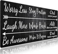Extra Large Gaming & Office Mouse Pad (31.5" x 11.8") – Stay Positive Work Hard Inspirational Quote & Rustic Black Wood Grain, Premium Anti-Slip XXL Desk Mat with Durable Stitched Edges