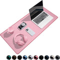 Reniteco Waterproof Large Gaming Mouse Pad with Durable Stitched Edges, Non-Slip Rubber Base, Grainy Jacquard Mouse Mat Desk Pad for Home Office Gaming, 35.4''x15.7''x0.12'', Pink