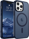 SUPFINE Magnetic for iPhone 13 Pro Case (Compatible with MagSafe) (Military Grade Drop Protection) Translucent Matte Shockproof Phone Cover,Dark Blue