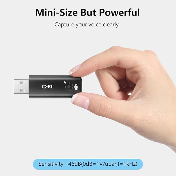 DUNGZDUZ Upgrade Mini USB Computer Microphone with Touch Sensitive Mute Button & LED Indicator, Plug-and-Play Condenser Mic for Laptop & Desktop, Clear Audio for Calls, Meetings, Study & Travel