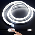 16.4FT White Neon Light Strip Waterproof, 5V USB White Led Strip Lights with Touch Controller,Cuttable Flexible Silicone Neon Rope Light for Bedroom, Party, Home Decor, Poster Lights