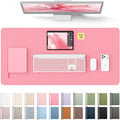 YSAGi Leather Desk Protector, Office Mat, Large Mouse Mat, Non-Slip PU Leather Blotter, Laptop Desk, Waterproof Writing Pad for Office and Home (Pink, 31.5" x 15.8")