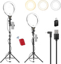 NEEWER ENTRY LEVEL VERSION 10.5" 10W Ring Light with 66" Tripod Stand, Overhead Phone Holder Mount Compatible with iPhone, Bi Color CRI85+ LED Selfie Lighting for TikTok Video Recording Streaming, N43