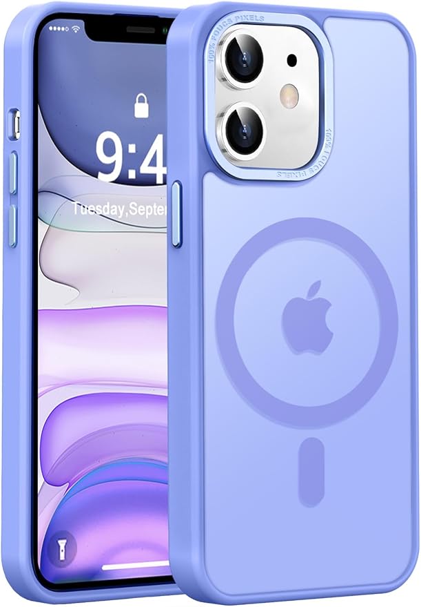 Newfuture Designed for iPhone 11 Case with Strong Magnetic [13 FT Military Drop Protection] [Compatible with Magsafe] Slim Translucent Matte Shockproof with Anti-Fingerprint Phone Case, Light Purple