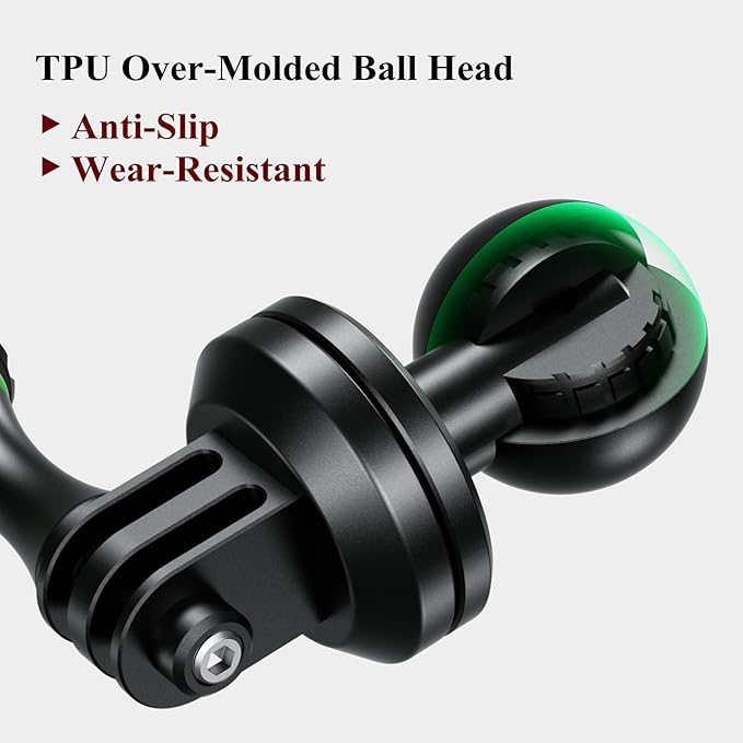 BRCOVAN 1'' Ball Tripod Mount Adapter with Camera 1/4"-20 Thread, Aluminum Alloy, Compatible with RAM Mounts B Size 1 Inch Ball Double Socket Arm, Suitable for Action Camera/Camcorder/Field Monitor