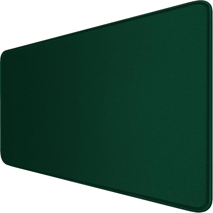 Large Mouse Pad with Stitched Edges, 47.3 X 23.6 in Desk Pad Durable Non-Slip Natural Rubber Base, Waterproof Computer Keyboard Mat for Esports Pros, Gamer, Desktop, Green