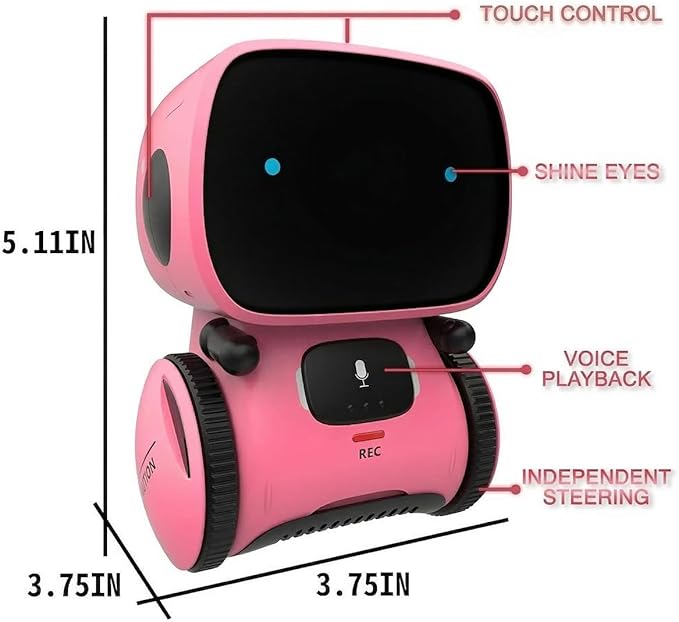 98K Kids Robot Toys for Girls and Boys, Touch and Voice Control Robots Interactive Smart Talking Robots Intelligent Partner and Teacher with Singing, Dancing, STEM Toy Gifts for Kid Age 3 and Up