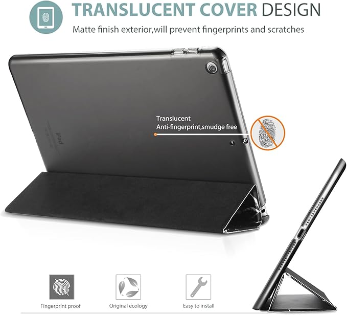 ProCase Smart Case for iPad 9.7 Inch iPad 6th/5th Generation 2018 2017(Model: A1893 A1954 A1822 A1823), Ultra Slim Lightweight Stand Cover with Translucent Frosted Back -Blackmarble