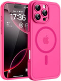 TOCOL for Phone 16 Pro Case, Compatible with Magsafe Charger, Full Camera Protection, Drop Protection, Translucent Matte Phone Case for iPhone 16 Pro 6.3 inch (Hot Pink)