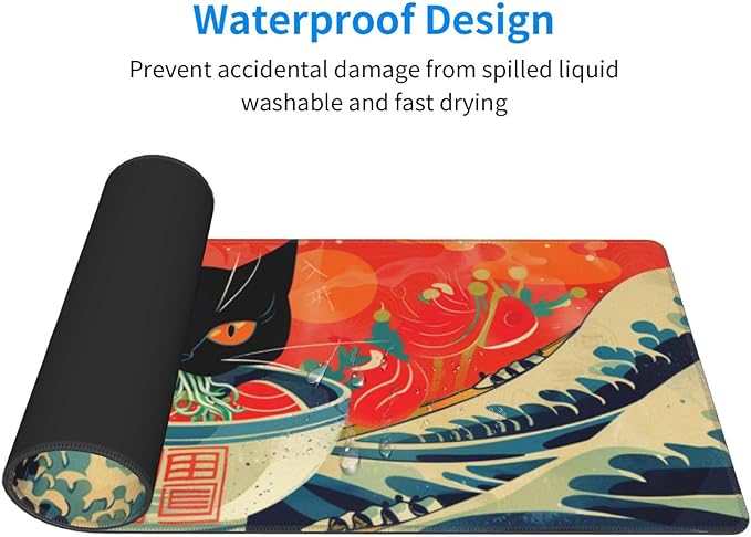 Mouse Pad Gaming - Large Mouse Pad for Desk with Waterproof Surface & Durable Design Desk Mat for Desktop & Office Accessories (Nautical Noodles)