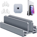 Aluminum Vertical Laptop Stand Holder for Desk Compatible with MacBook Pro, MacBook Air, Dell, HP, Lenovo, Up to 17.3 inches, Blue-Gray