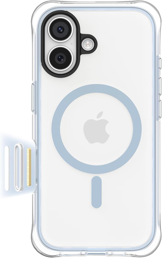 ORNARTO Air Case for iPhone 17 Clear | Military-Grade Drop Protection | Camera Control Button | Compatible with MagSafe | Built-in Air Phone Cover - Light Blue