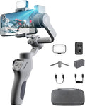 Capture5 Gimbal Stabilizer for Smartphone, Magnetic AI Tracker Fill Light Remote Control 500g Payload, 3-Axis Phone Gimbal for Android & iPhone 16 15 Pro Max for Video Recording（Gray）