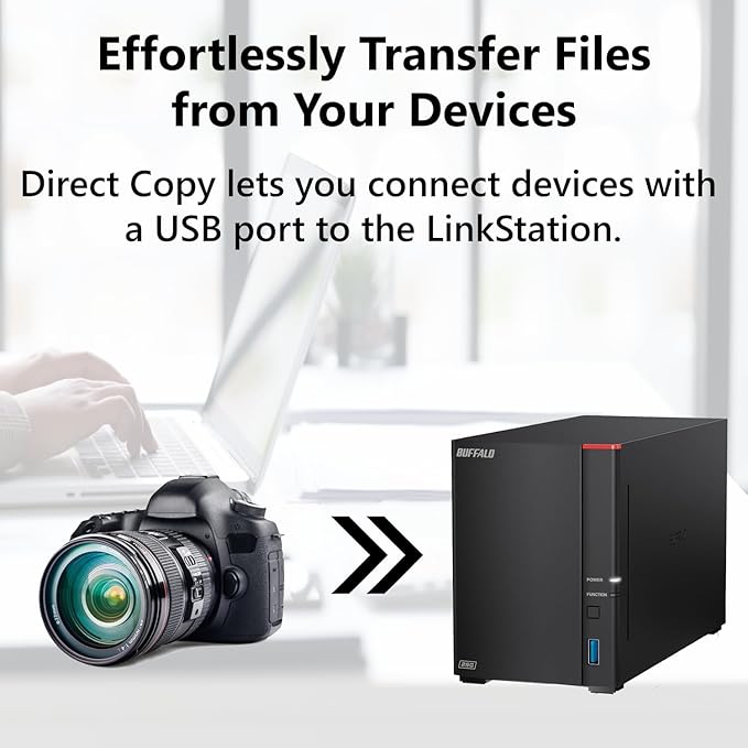 BUFFALO LinkStation 720 8TB 2-Bay Home Office Private Cloud Data Storage with Hard Drives Included/Computer Network Attached Storage/NAS Storage/Network Storage/Media Server/File Server