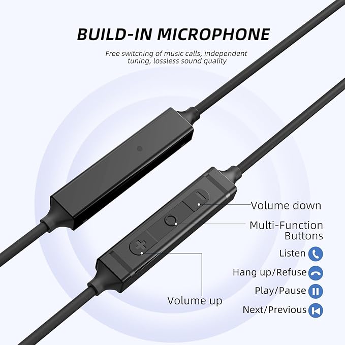MORMOQUE EP-06 USB Type C Earbuds in-Ear Wired Earphones,Built-in HD Microphone Magnetic Headphones, Clear Sound Quality bass Noise Cancelling Ear Buds