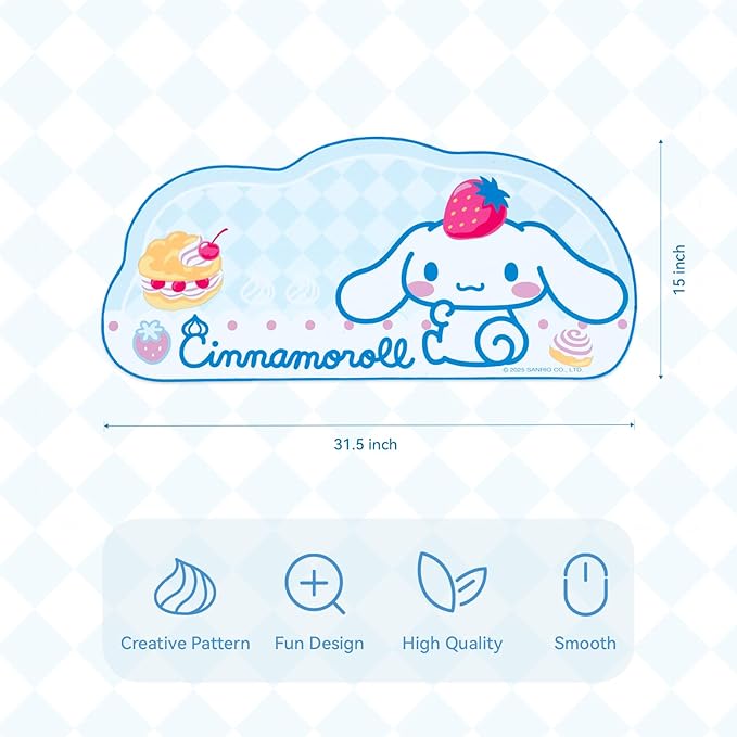 Kuitmor Kawaii Anime Dog Mouse Pad, Non-Slip Waterproof Desk Mat for Keyboard, Durable Large Extended Mouse Pad with Cloud Shape Edge for Office Gaming - DEG