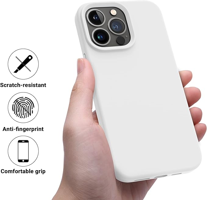 OTOFLY Designed for iPhone 14 Pro Case, Silicone Shockproof Slim Thin Phone Case for iPhone 14 Pro 6.1 inch (White)