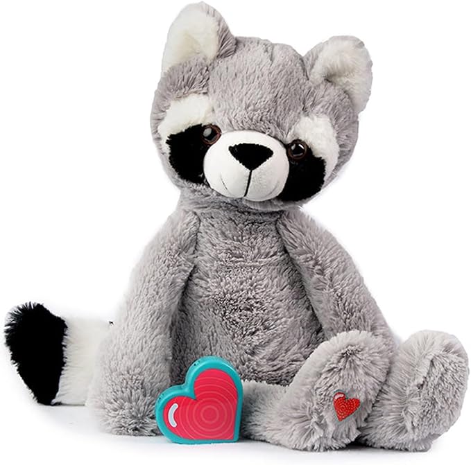 My Baby’s Heartbeat Bear, 20 Second Re-Recordable Digital Voice Recorder Plush Keepsake for Baby’s Heartbeat Memory, Pregnancy Keepsake (Not a Medical Device), Racoon