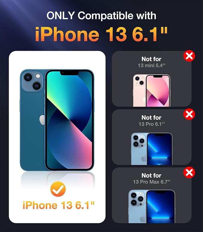 Diaclara Designed for iPhone 13 Case, Full Body Rugged with Built-in Touch Sensitive Anti-Scratch Screen Protector, Soft TPU Bumper Case for iPhone 13 6.1" (Blue and Clear)