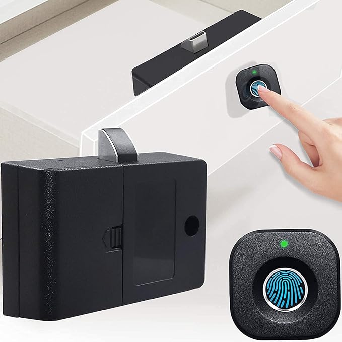 Bluetooth Fingerprint Cabinet Lock, Smart Biometric, Keyless Hidden, Child Safety Electric Lock