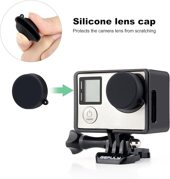 GEPULY BacPac Frame Mount Housing Case for GoPro Hero4, Hero3+, Hero 3 with LCD BacPac and Battery Extension Accessories