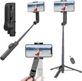 Selfie Stick Gimbal Stabilizer, Gimbled Phone Holder with Wireless Remote Tripod 1-Axis Handheld Smartphone Portable Gimbal for Tiktok Vlog Youtuber Live Video Recording