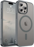 SUPFINE Magnetic for iPhone 15 Pro Max Case (Compatible with MagSafe) (Military Grade Drop Protection) Slim Translucent Matte Shockproof with Anti-Fingerprint Phone Case, Gray