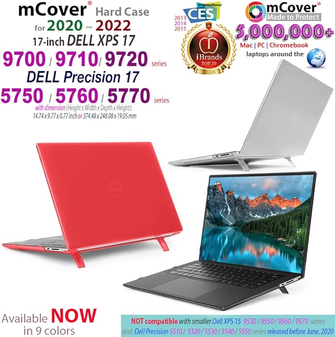 mCover Case Compatible for 2020-2022 17" Dell XPS 17 9700 9710 9720 / Precision 5750 5760 5770 Series Laptop Computer ONLY (NOT Fitting Other Dell Models) - Aqua