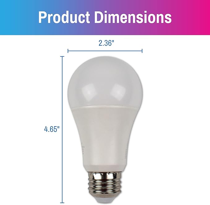 CLEANLIFE Smart Gen 2 A19 LED Bulb - RGB + Tunable White Smart Bulb with WiFi & Bluetooth Light Control - App Controlled, Programmable LED Lights - Pack of 2 9W Dimmable LED Light Bulbs