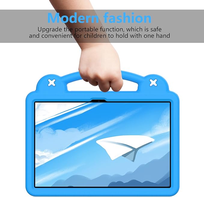 AKABEILA Compatible with Xiaomi Redmi Pad Pro 12.1 2024 Tablet Case, Kids Friendly Universal Lightweight Shockproof Protective Case with Shoulder Strap & Stand Handle Sky Blue