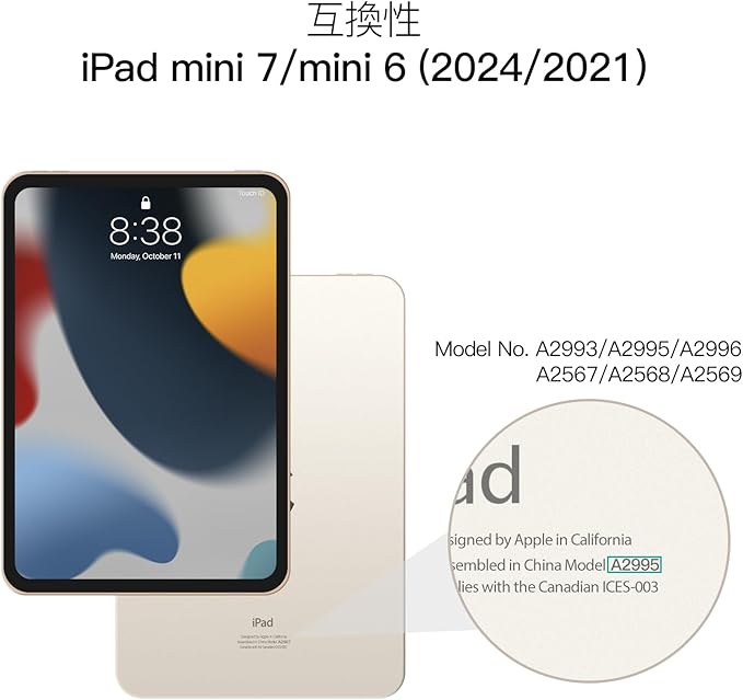 Antbox Case for iPad mini 7 A17 Pro, iPad mini 7th/6th Generation Case (2024/2021) with Pencil Holder Vegan Leather Smart Cover with Auto Sleep/Wake Stand Function