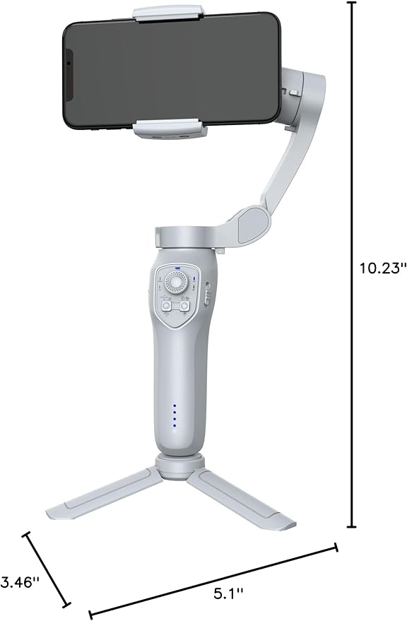 Gimbal stabilizer for Smartphone,3-Axis Phone Gimbal for Android & iPhone 14 Pro Max,Phone Stabilizer for Video Recording with Face/Object Tracking,Vlogging Kit,Portable-JCROBOT iSleeky L7C Pro…