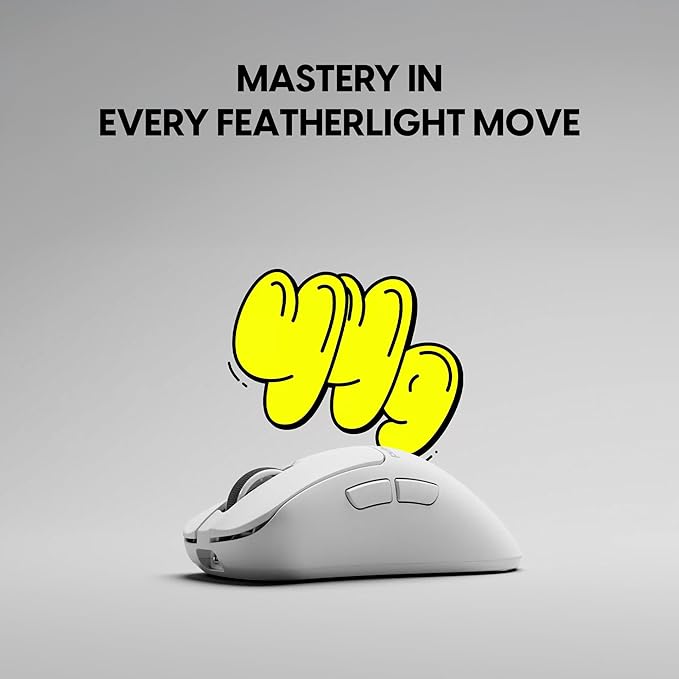 Pulsar Gaming Gears Xlite Crazylight Wireless Gaming Mouse, Ultra Lightweight 1.55 oz (44g), Optical Switch, 32000 DPI, 750 IPS, XS-1 Sensor, 8k Compatible (Medium, Uyuni White)