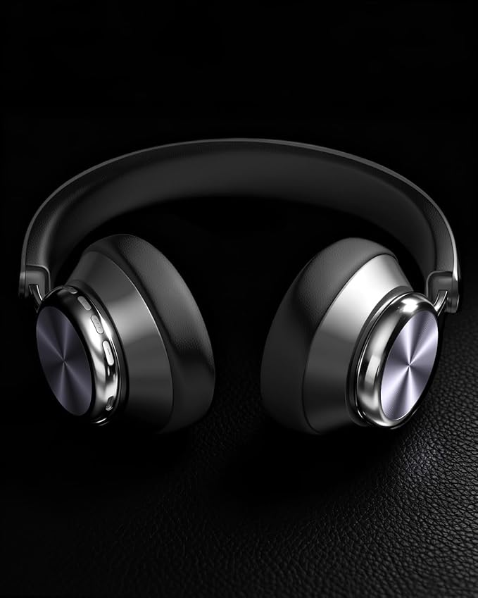 Wentronic Y03 Bluetooth Headphones Wireless Active Noise Cancelling Over Ear Headphones 48 Hours Playtime High Sound Quality 6 EQ Music Mode Headphones with Soft Ear Cushion - Grey