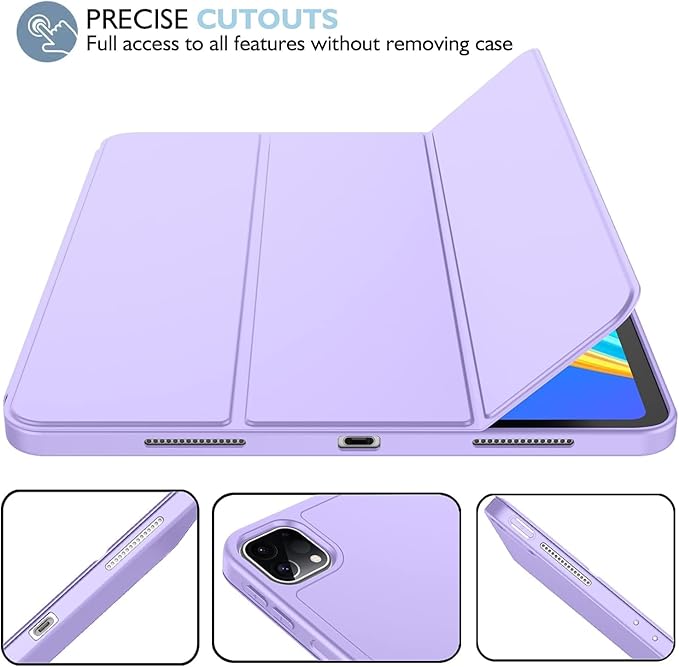 iMieet iPad Pro 13 Inch Case (M5/M4) 2025/2024 with Pencil Holder, Trifold Stand Smart Case with Soft TPU Back, Auto Wake/Sleep (Clove Purple)