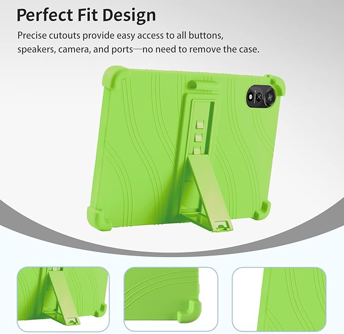 for Nexall N90 Tablet Case 12Inch, Shockproof Four Corner Airbag Protection,Soft Silicone Edge Cover with Built-in Stand,Heavy Duty Protective Sleeve for Nexall N90,Green