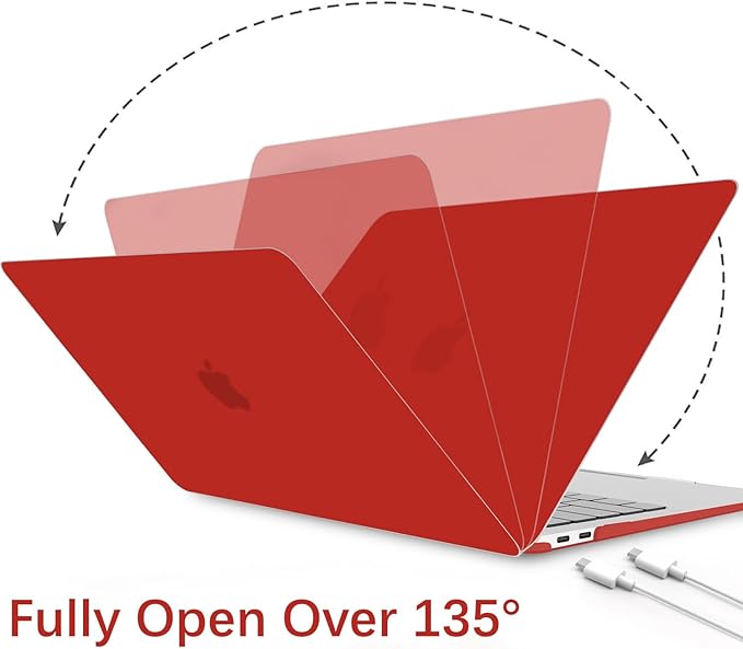B BELK Compatible with MacBook Air 13 inch Case 2022 2021 2020 2019 2018 A2337 M1 A2179 A1932 Touch ID, Matte Plastic Hard Shell+Keyboard Cover+Screen Protector for MacBook Air 13.3 inch Case, Red