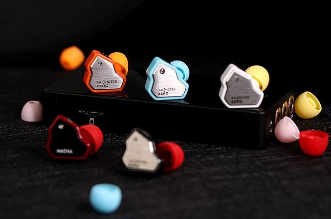 Linsoul 7Hz Salnotes Zero HiFi 10mm Dynamic Driver in-Ear Earphone IEM with Metal Composite Diaphragm Stainless Steel Faceplate Detachable 2Pin OFC Cable (Orange, with Mic, 3.5mm)