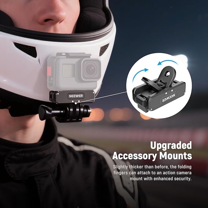 NEEWER Upgraded Quick Release Magnetic Mount Adapter Compatible with DJI Osmo Action 5 Pro/4/3, Action Camera Mount Vlogging Accessories with 1/4" Thread & Cleaning Cloth, AC011