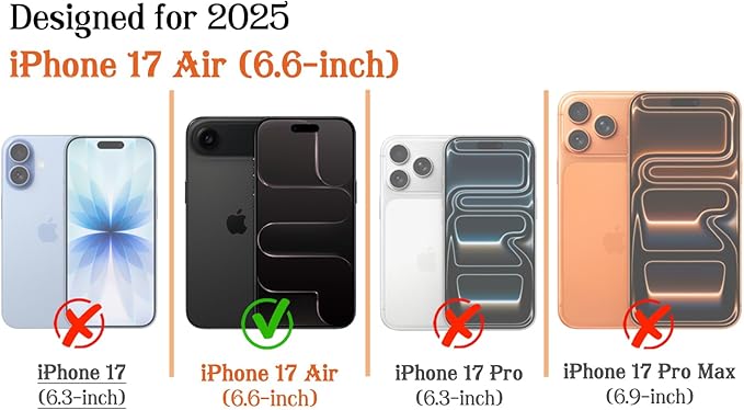 Magnetic for iPhone 17 Air Case Cute Stripes Phone Case, Shockproof Slim TPU and Hard PC Protective Phone Cover Compatible with MagSafe Designed for Women Girls, Blue and White