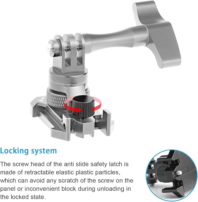 360°Rotate Gopro Helmet Head Mount Quick Release Buckle Clip Basic Mount Helmet Strap Buckle Adapter Holder for Gopro Hero 13 12 11 10 9 8 DJI Osmo Insta360 AKASO and Other Action Camera