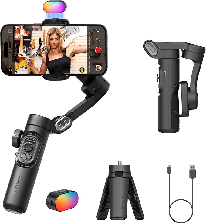 Gimbal Stabilizer Smartphone for iPhone Video w/ 1.7M Complete Camera Tripod