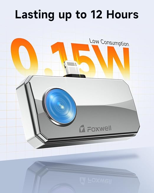 FOXWELL RT100 Thermal Camera for iPhone iPad with Lightning Port, 256 x 192 IR High Resolution Thermal Imaging Camera for iOS, 25Hz Infrared Camera, Thermal Imager for HVAC/PCB/Automotive Inspection