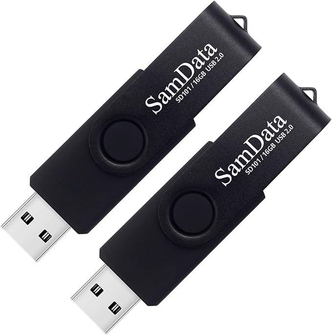 SamData 16GB USB Flash Drives 2 Pack 16GB Thumb Drives Memory Stick Jump Drive with LED Light for Storage and Backup (2 Pack Black)