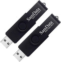 SamData 16GB USB Flash Drives 2 Pack 16GB Thumb Drives Memory Stick Jump Drive with LED Light for Storage and Backup (2 Pack Black)